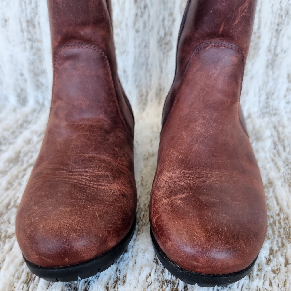 UGG Australia 'Burroughs' Waterproof Leather Boot Sherpa Brown Women's Size 6.5 - Picture 3 of 12